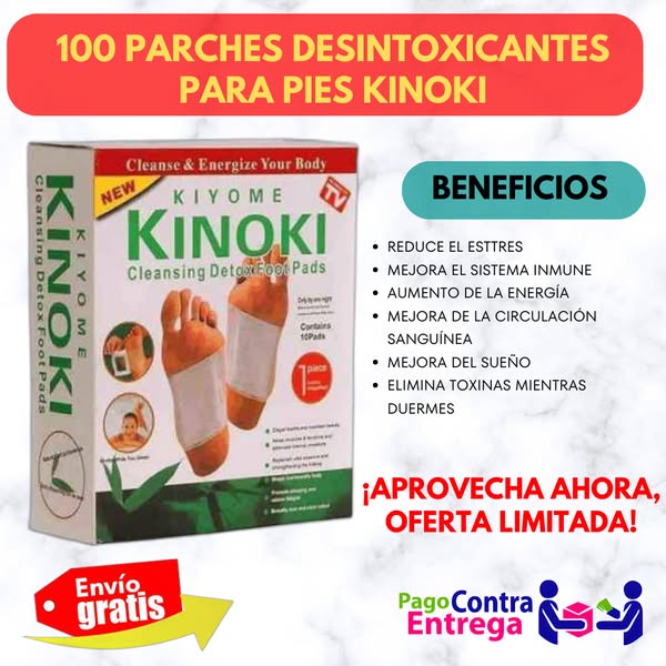 ¡SUPER OFERTA!💥Parches Kinoki🌿💚100x1 +ENVÍO GRATIS🎁🚚